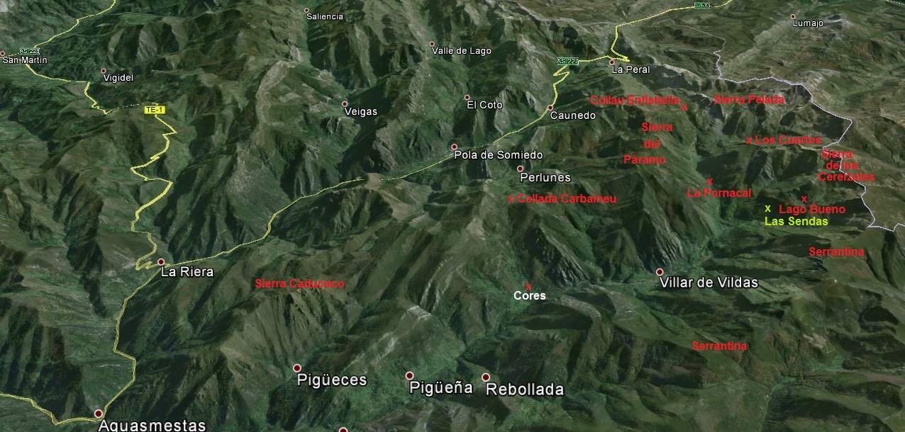 Mapa del valle de Pigüeña